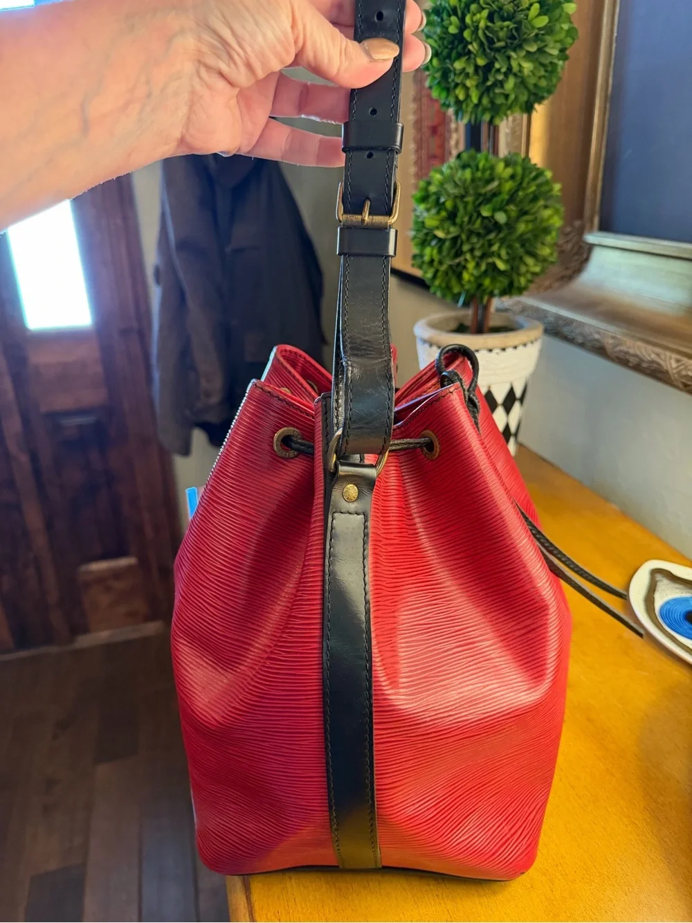 Louis Vuitton Red Leather Noe’